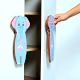 Handcrafted Acacia Wood Blue Elephant Handle Pair